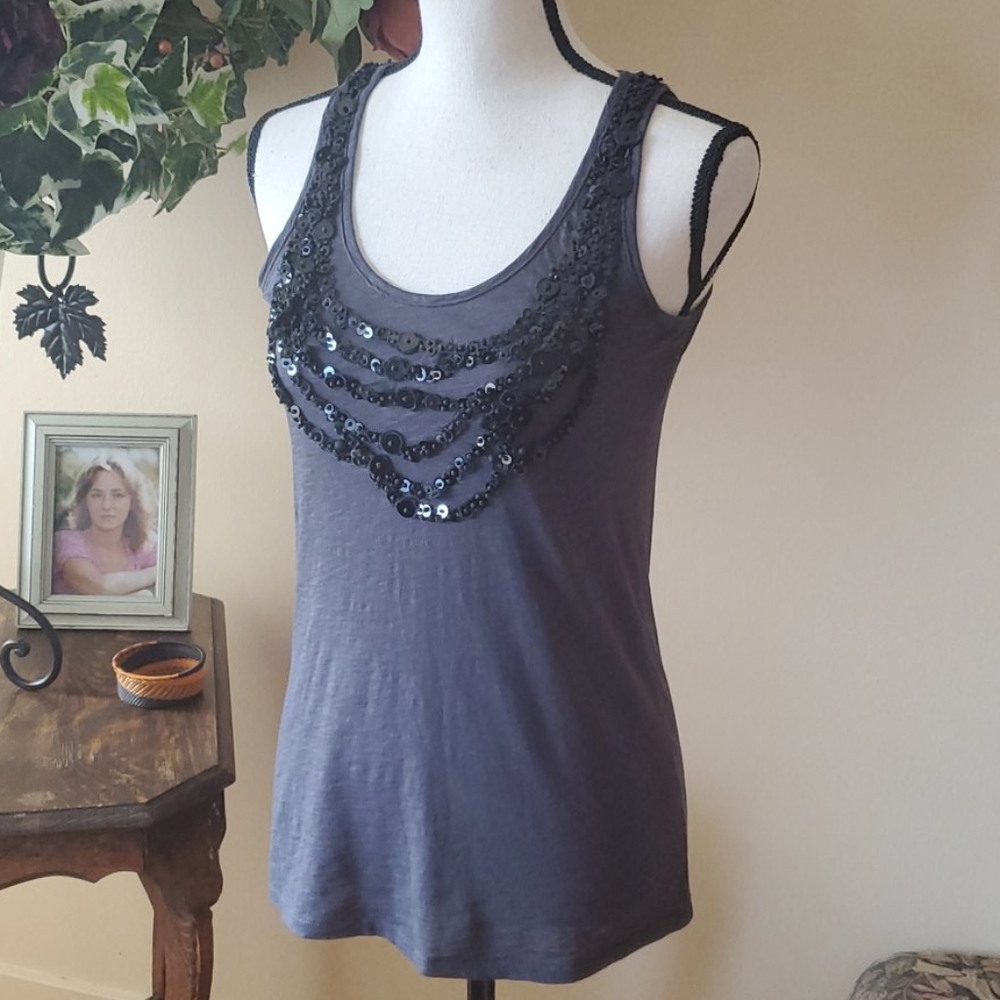 🥀VTG J.CREW Sequin Bling Holiday Tank Cami Top S